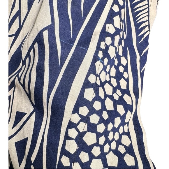 Vintage Sante Classics Mumu Kaftan Maxi Dress One Size Blue Abstract Print - Picture 4 of 12